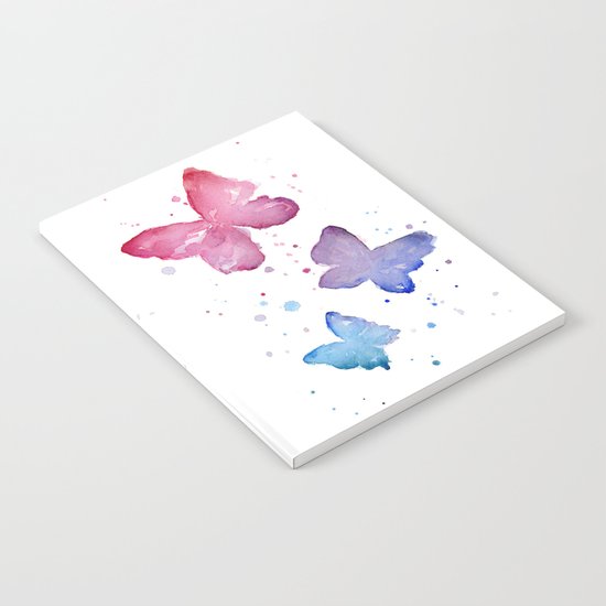 Butterflies Watercolor Abstract Splatters Notebook