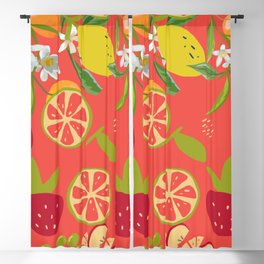 Summer Fruits And Flowers Blackout Curtain