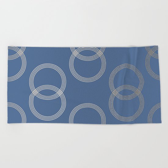 Simply Infinity Link in White Gold Sands on Aegean Blue Beach Towel