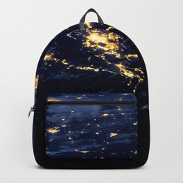 Earth from Space Backpack | Blue, Digital Manipulation, Photo, Cityfromcosmos, Night, Earth, Planetearth, Dark, Black, Univerese 
