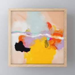 yellow blush abstract Framed Mini Art Print