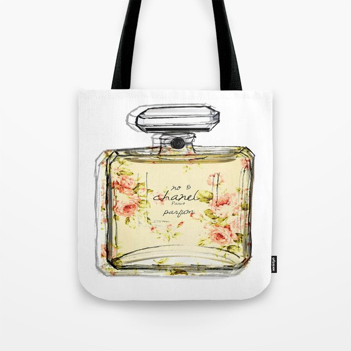 perfume Bottle C No5 Tote Bag by Amy frances Illustration