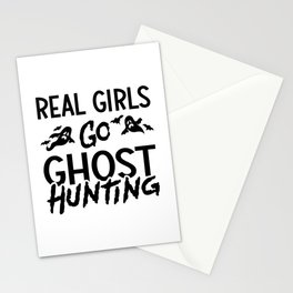 Real Girls Go Ghost Hunting Ghost Hunter Spooky Stationery Card