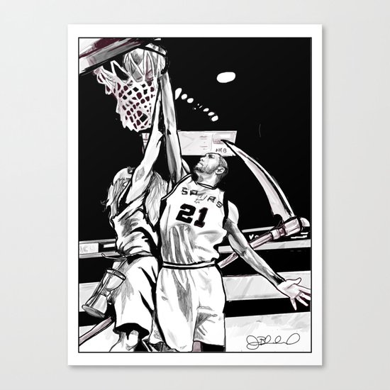 Tim Duncan vs. Father Time Canvas Print
