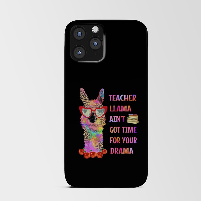 Funny teacher llama graphic design gifts iPhone Card Case