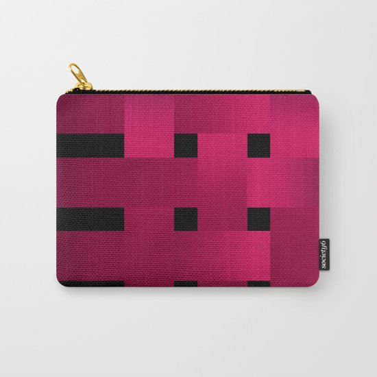 Satin red ribbons on black . Carry-All Pouch