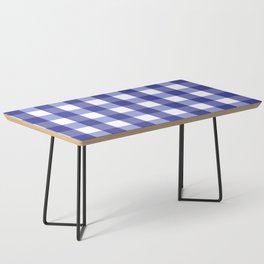 Gingham Plaid Pattern (blue/white) Coffee Table