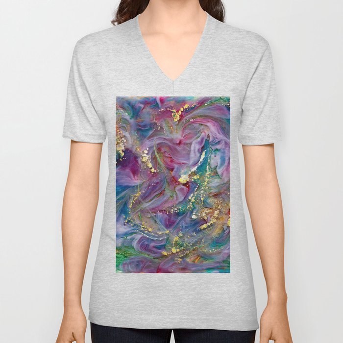 Abstract epoxy Art, Resin Art, Resin Painting, V Neck T Shirt