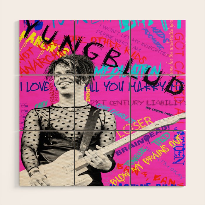 YUNGBLUD Lyric Wood Wall Art by RemixedGraphicDesign Society6
