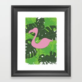 Flamingo in the jungle Framed Art Print