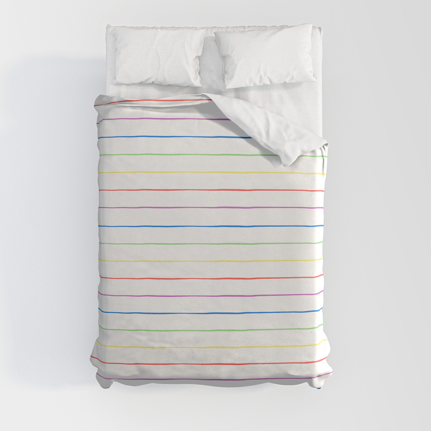 Rainbow Stripe Duvet Cover By Makescout, Rainbow Stripe Duvet Cover