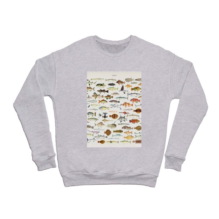 Illustrated Colorful Southern Pacific Exotic Game Fish Identification Chart Crewneck Sweatshirt
