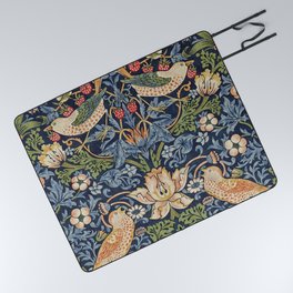 William Morris - Strawberry, Vintage Museum Exhibition Art, Botanical Floral Pattern Picnic Blanket