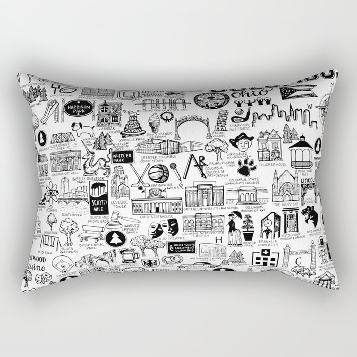 Columbus Ohio Map Rectangular Pillow By Fiberandgloss Society6