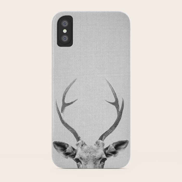 deer - black & white iphone case