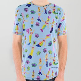 Lola the Mermaid in the Ocean All Over Graphic Tee