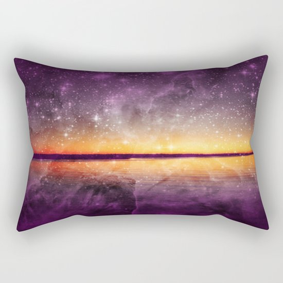 Violet Stars And Sunset Lake Rectangular Pillow