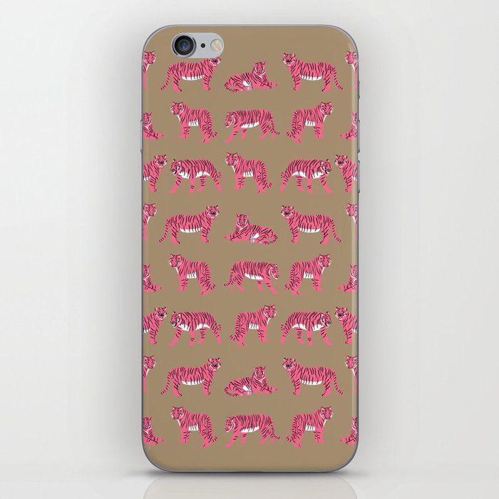 Year of the Tiger in Pop Pink and Tan iPhone Skin