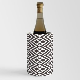Dark Brown and White Diamond Shape Tile Pattern 2 - DE 2022 Trending Color Espresso Macchiato DET680 Wine Chiller