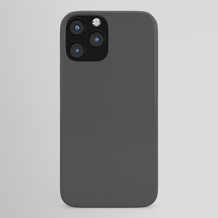 Dark Charcoal Grey Solid Color Pairs To Sherwin Williams 2021 Trending Color Tricorn Black SW 6258 iPhone Case
