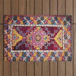 Antique Anatolian Bergama Rug Print  Outdoor Rug