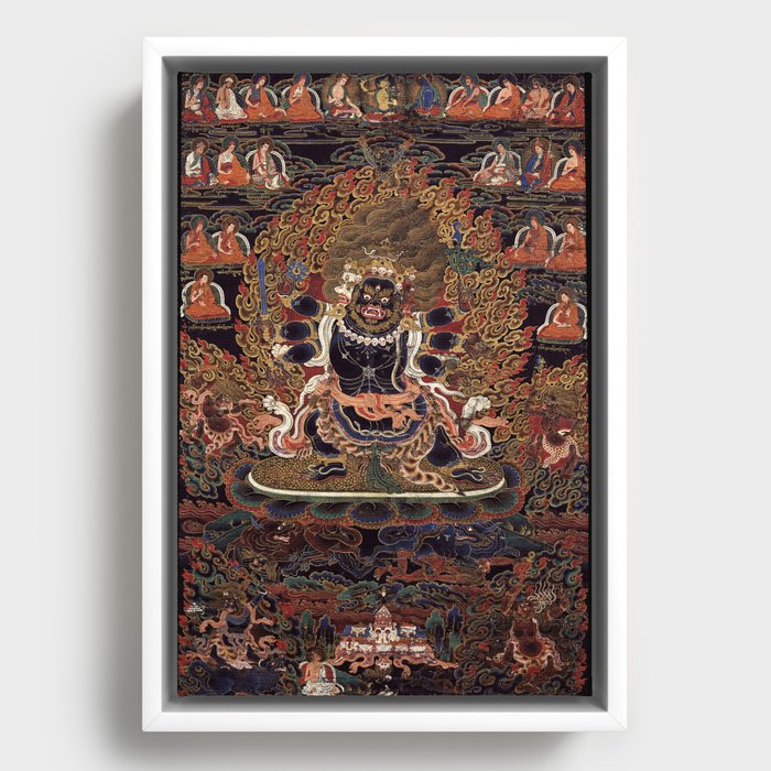 Yamari Krishna Buddhist Deity Drigung Tradition 1700s Framed Canvas