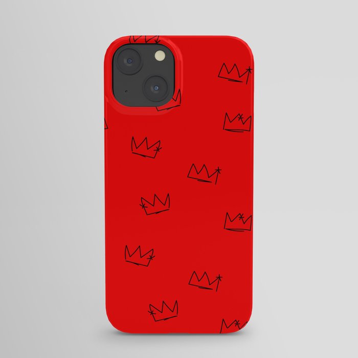 Crowns Black on Red iPhone Case