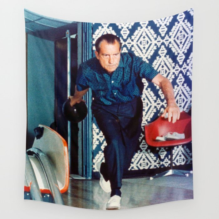 Richard Nixon Bowling Wall Tapestry