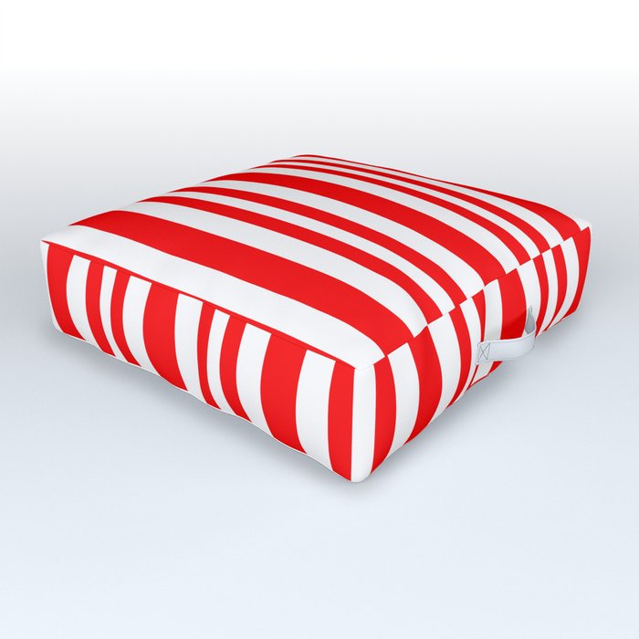Vertical Peppermint Stripes Outdoor Floor Cushion