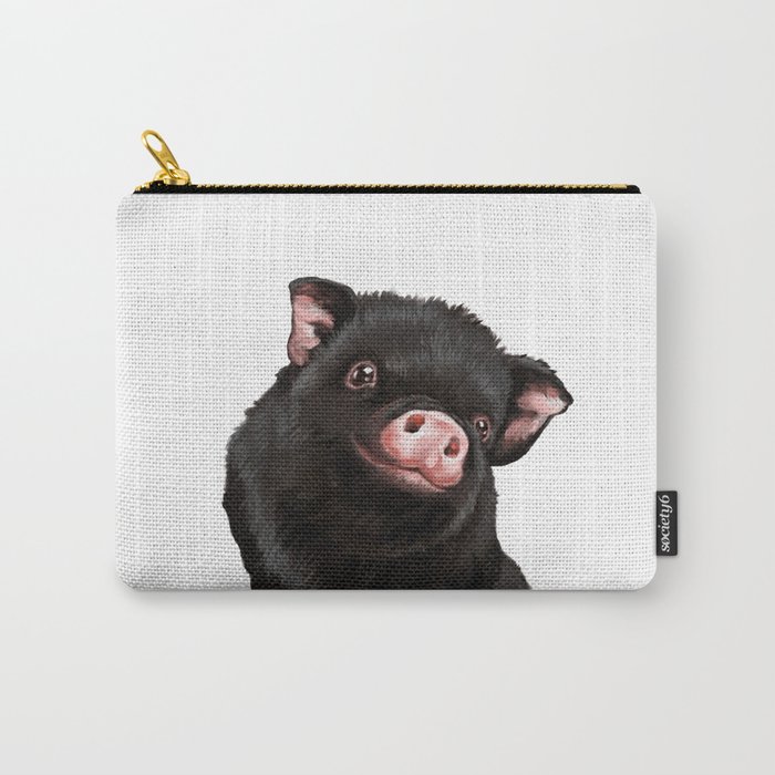 Cute Baby Black Pig Carry-All Pouch
