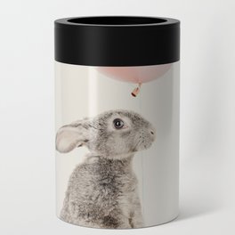 Cute rabbit and pink balloon Can Cooler