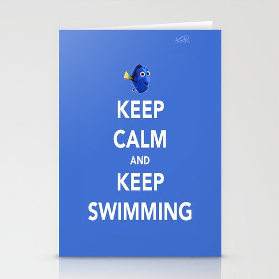 Keep Calm And Keep Swimming Stationery Cards