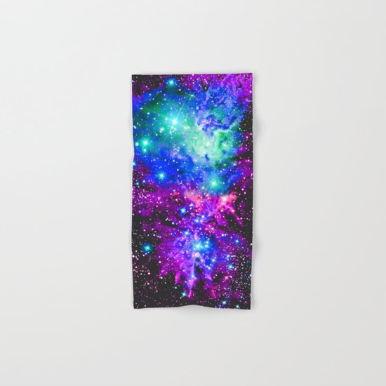 Fox Fur Nebula Galaxy Pink Purple Blue Hand & Bath Towel