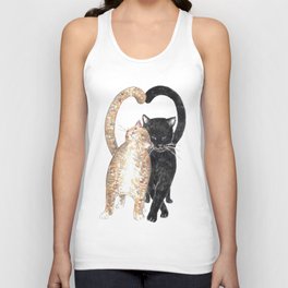 Hugging cats Painting Wall Poster Watercolor Unisex Tank Top