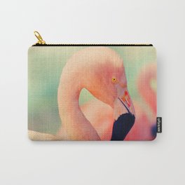 Pastel Pink and Teal Flamingo Carry-All Pouch