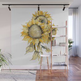 Sunflowers Wall Murals Society6