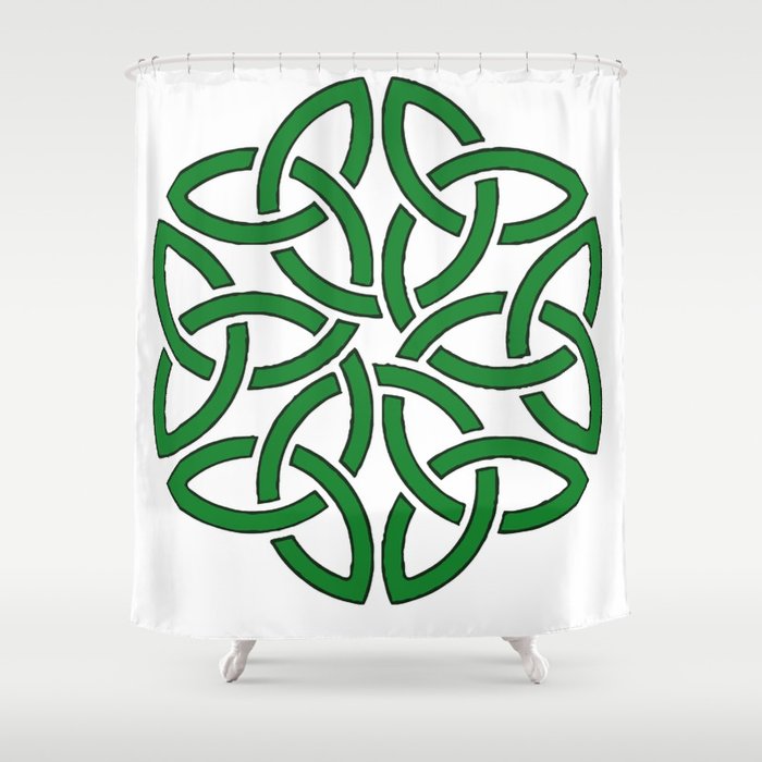 Shamrock Celtic Art Knotwork Design Shower Curtain