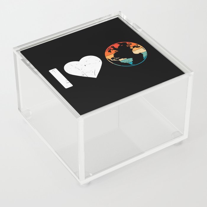 I Love Earth Acrylic Box