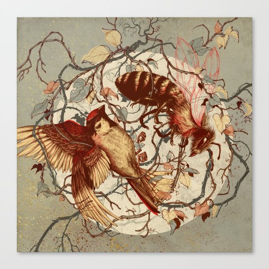 Honey & Sorrow (grey) Canvas Print