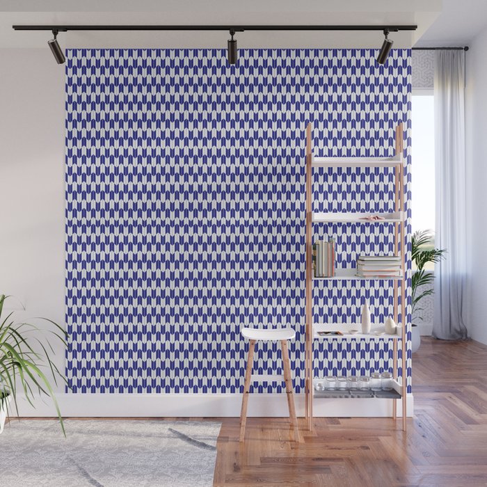 Retro Outdoor Party Blue Wall Mural