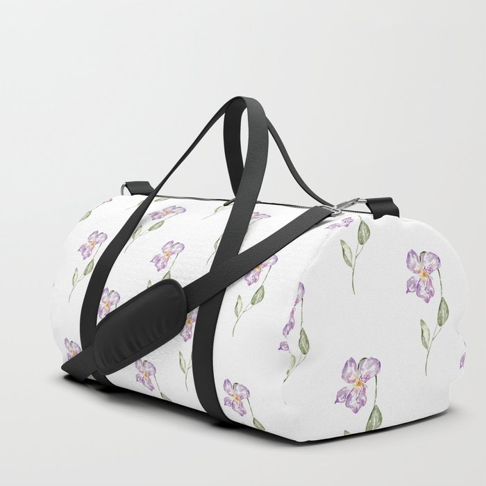 Viola flowers Watercolor Painting  Duffle Bag