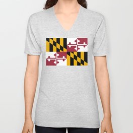 Maryland State Flag V Neck T Shirt