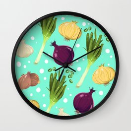Alliums pattern Wall Clock