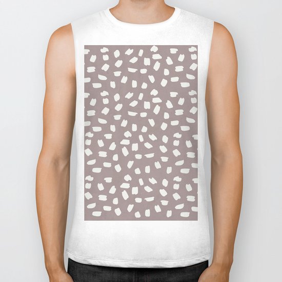 Simply Ink Splotch Lunar Gray on Red Earth Biker Tank