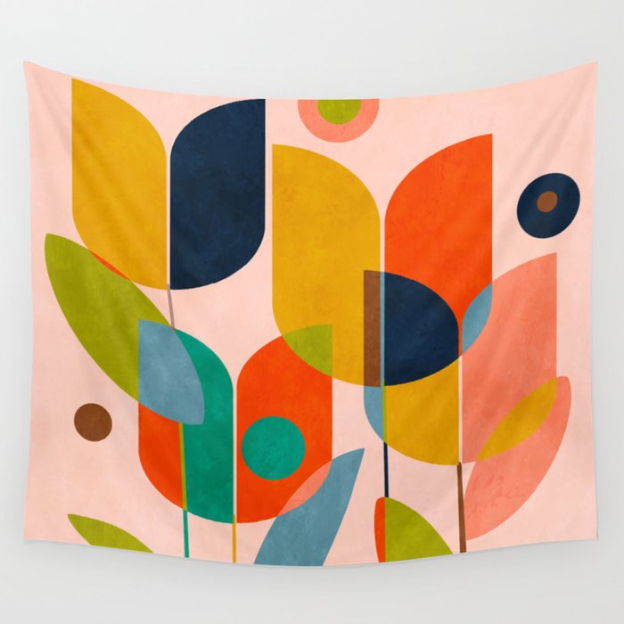 floral shapes III Wall Tapestry