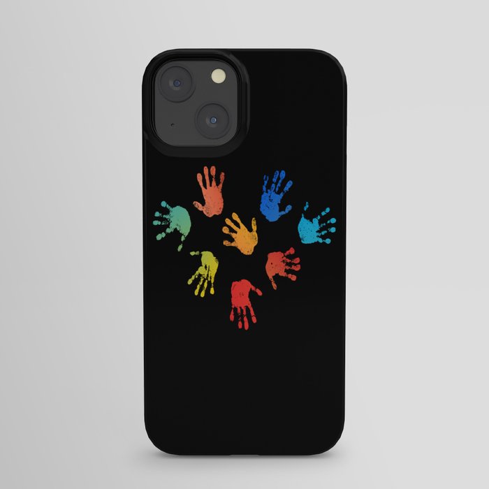 Finger Paint Kids Handprint iPhone Case