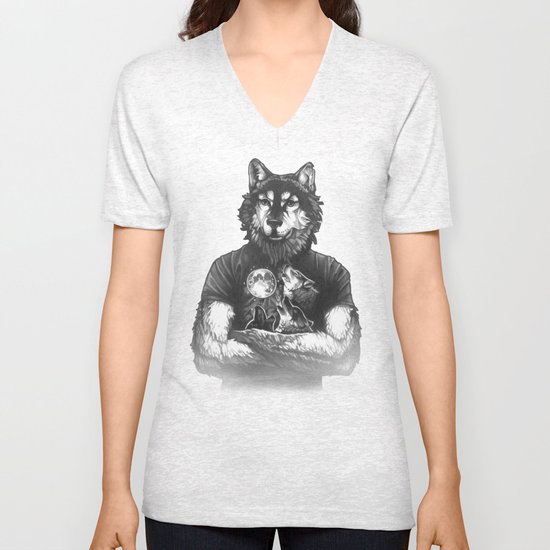 Four Wolf Moon Unisex V-Neck