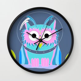 Pink Owlstronaut Wall Clock
