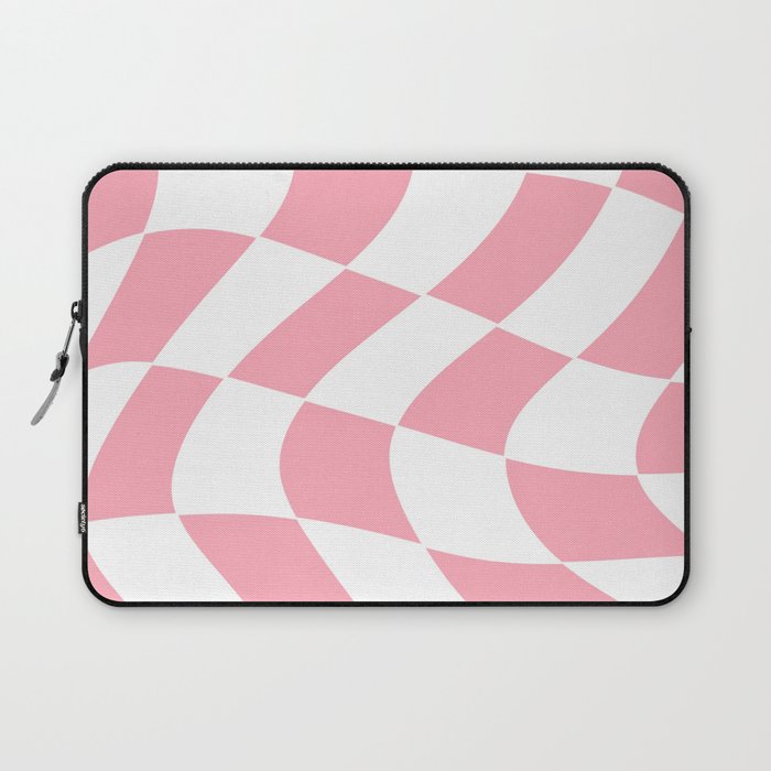 Pink Checkered Pattern Laptop Sleeve