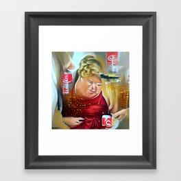 Donald In A Dress Drinking Cola Framed Art Print